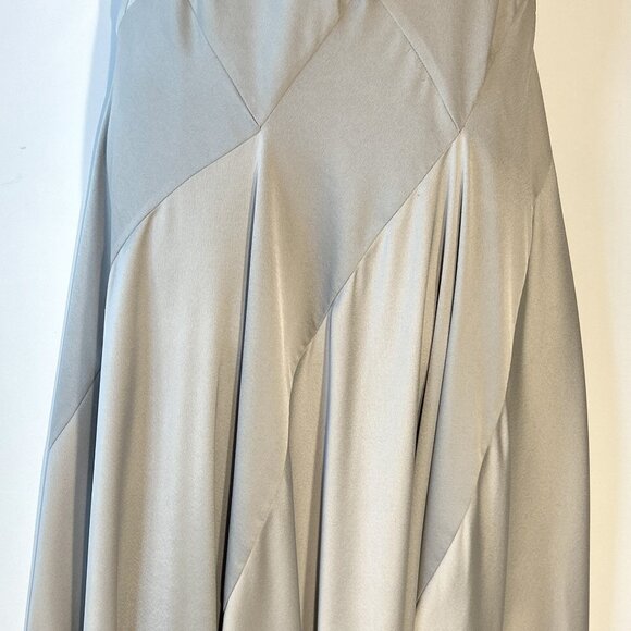 ASOS Silver Drop Waist Floor Length Dress - Picture 4 of 9